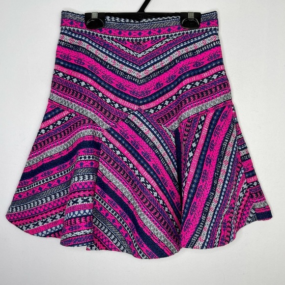 Pink and Blue Patterned Women's Skirt - Picture 1 of 9